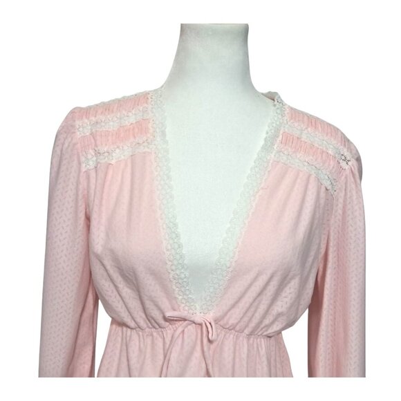 Vintage Nightgown Barad Co Nightwear Womens Size L Pink NOS NWT Long Sleeve Full - Picture 2 of 15